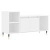 vidaXL Meuble TV Blanc 100x35x55 cm Bois d'ing&eacute;nierie