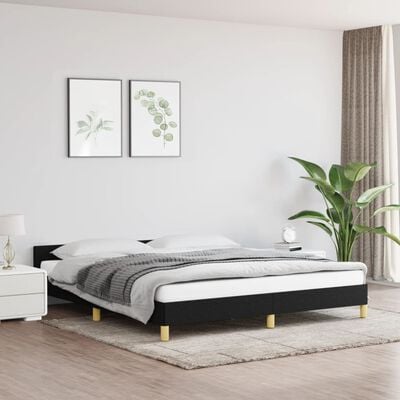 vidaXL Cadre de lit sans matelas noir 160x200 cm tissu