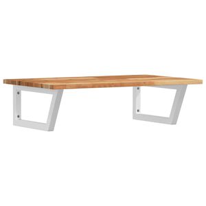 vidaXL &Eacute;tag&egrave;re de vasque murale acier et bois massif d'acacia