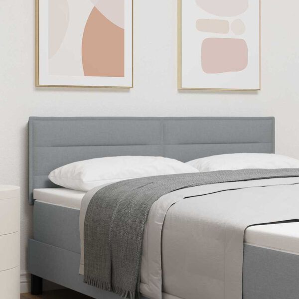 vidaXL T&ecirc;te de lit LED avec t&ecirc;te de lit Gris clair 160 cm Polyester