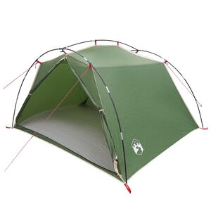 vidaXL Tente tunnel 4 personne Vert Polyester 185T avec rev&ecirc;tement PU