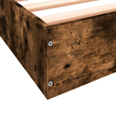 vidaXL Cadre de lit sans matelas chêne fumé 200x200 cm bois ingénierie