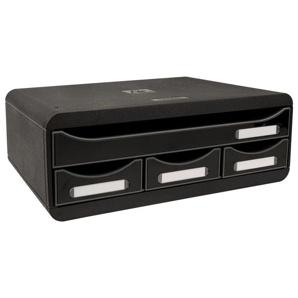 Exacompta Set de tiroirs de bureau Toolbox 4 tiroirs Noir brillant