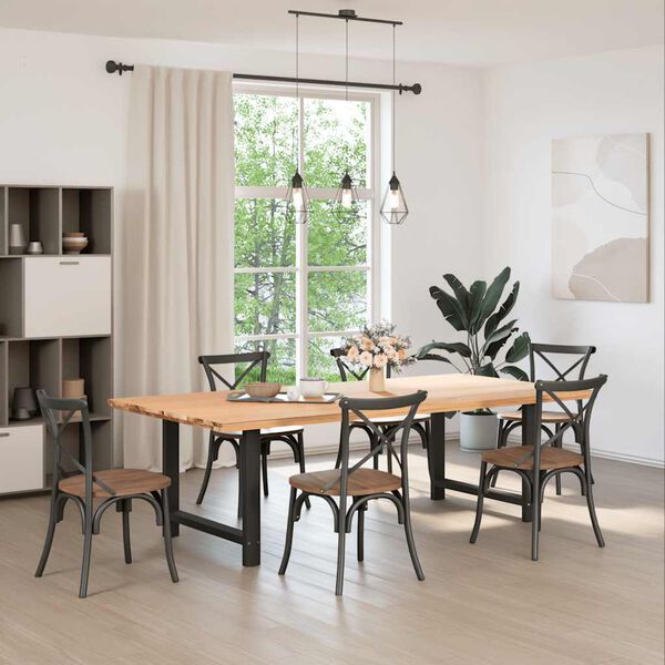 vidaXL Pieds de table &agrave; manger Noir 2 pi&egrave;ces 100x(72-73) cm Acier