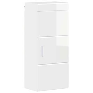 vidaXL Armoire murale de salle de bain avec porte TULUM Blanc brillant