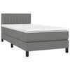 vidaXL Sommier &agrave; lattes de lit avec matelas et LED Gris fonc&eacute; 80x200cm