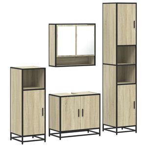 vidaXL Ensemble de meubles de salle de bain 4 pcs ch&ecirc;ne sonoma