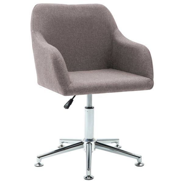 vidaXL Chaises pivotantes &agrave; manger lot de 2 taupe tissu