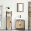 vidaXL Ensemble de mobilier de salle de bain avec &eacute;tag&egrave;re 3 pcs Marron