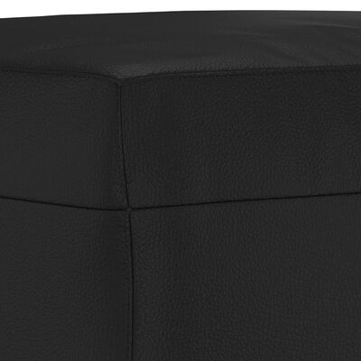 vidaXL Ensemble de canapés 3 pcs avec coussins Noir Similicuir