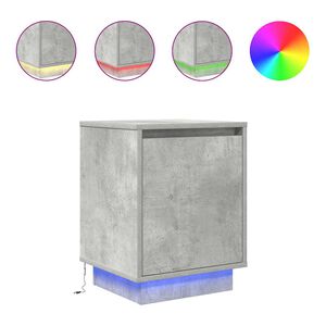 VidaXL Table de chevet avec lumi&egrave;res LED gris b&eacute;ton 38x34x50 cm