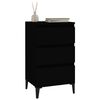 vidaXL Table de chevet noir 40x35x70 cm bois d&rsquo;ing&eacute;nierie