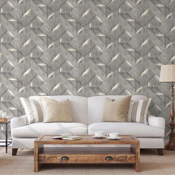 DUTCH WALLCOVERINGS Papier peint Onyx Gris fonc&eacute;
