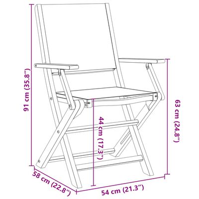 vidaXL Ensemble de bistro 3 pcs blanc crème tissu et bois massif