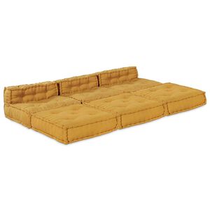 vidaXL Unit&eacute; de canap&eacute; modulaire Tissu Jaune 210 x 140 x 56 cm