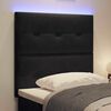 vidaXL T&ecirc;te de lit LED avec des lumi&egrave;res &agrave; LED Noir 90 cm Polyester
