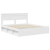 vidaXL Cadre de lit Blanc 200 x 200 cm Bois de pin massif