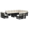 vidaXL Ensemble de canap&eacute; de jardin 13 pc Noir et blanc cr&egrave;me