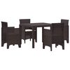 vidaXL Ensemble de salle &agrave; manger pour jardin 5 pcs Marron