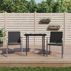 vidaXL Ensemble &agrave; manger de jardin 3 pcs coussins r&eacute;sine tress&eacute;e acier