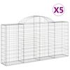 vidaXL Paniers &agrave; gabions arqu&eacute;s 5 pcs 200x30x100/120 cm Fer galvanis&eacute;