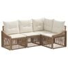 vidaXL Ensemble de canap&eacute; de jardin 4 pcs Beige polyrotin