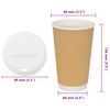vidaXL Tasses &agrave; caf&eacute; en papier avec couvercles 1000 pcs 16oz 400ml