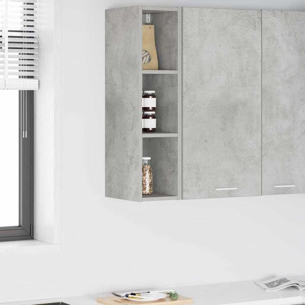 vidaXL Armoire suspendue avec stockage Gris b&eacute;ton 20 x 29,5 x 80 cm
