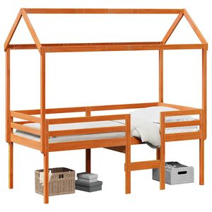 vidaXL Lit haut sans matelas cire marron 75x190 cm bois de pin massif
