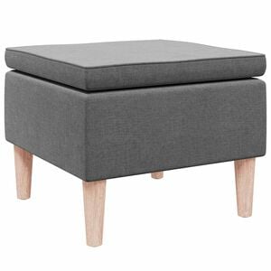 vidaXL Tabouret avec pieds en bois Gris fonc&eacute; Tissu
