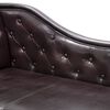vidaXL Chaise longue Marron fonc&eacute; Similicuir