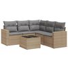 vidaXL Salon de jardin avec coussins 6 pcs beige r&eacute;sine tress&eacute;e