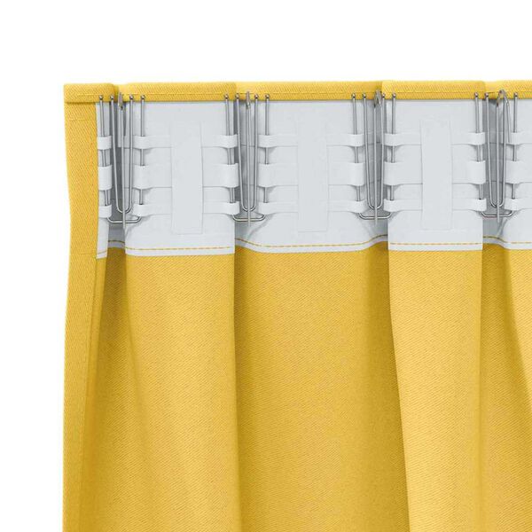 vidaXL Rideaux occultants avec anneaux 2 pcs Jaune moutarde