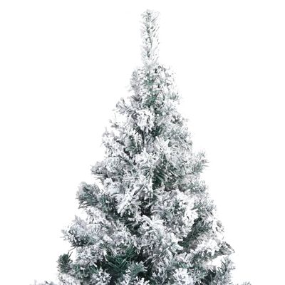 vidaXL Sapin de Noël artificiel avec neige floquée vert 180 cm PVC