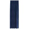 vidaXL Rideaux occultants 2 pcs Bleu fonc&eacute; 140 x 245 cm Velours