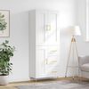 vidaXL Buffet haut Blanc 69,5x34x180 cm Bois d'ing&eacute;nierie