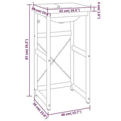 vidaXL Cadre de lavabo de salle de bain vasque à encastrer Noir Fer