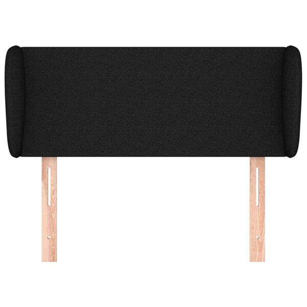 vidaXL T&ecirc;te de lit avec oreilles Noir 93x23x78/88 cm Tissu