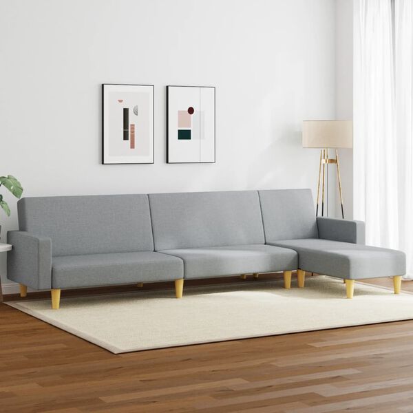 vidaXL Ensemble de canap&eacute;s 2 pcs gris clair tissu