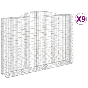 vidaXL Paniers &agrave; gabions arqu&eacute;s 9 pcs 300x50x200/220 cm Fer galvanis&eacute;