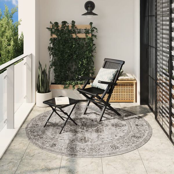 vidaXL Tapis ARBIZU int&eacute;rieur ext&eacute;rieur design vintage &Oslash; 200 cm