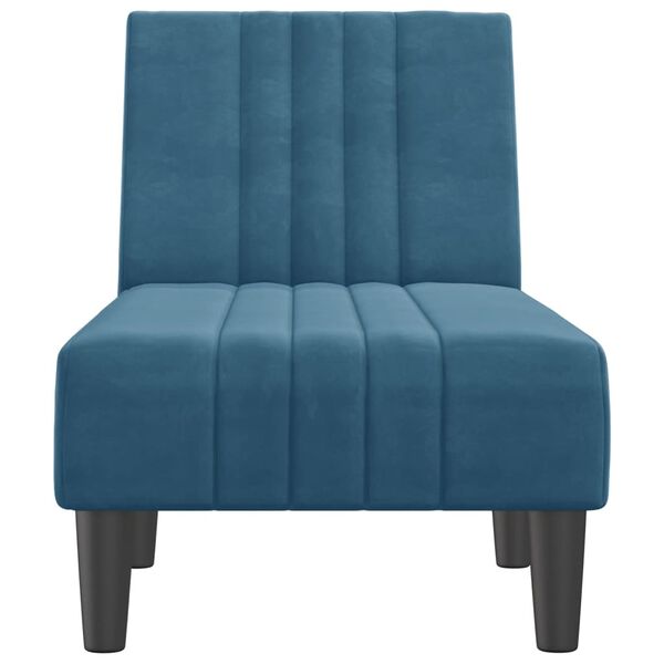 vidaXL Chaise longue bleu velours