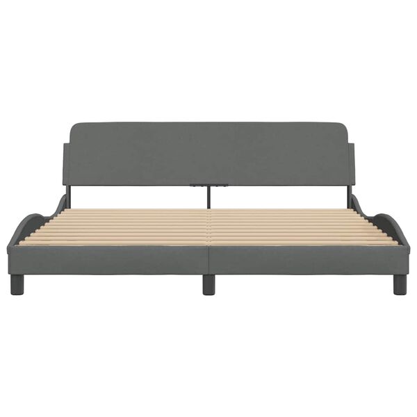 vidaXL Cadre de lit Dover gris fonc&eacute; 180x200 cm tissu