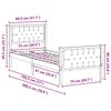 vidaXL Cadre de lit avec t&ecirc;te de lit Taupe 75 x 190 cm Pin massif