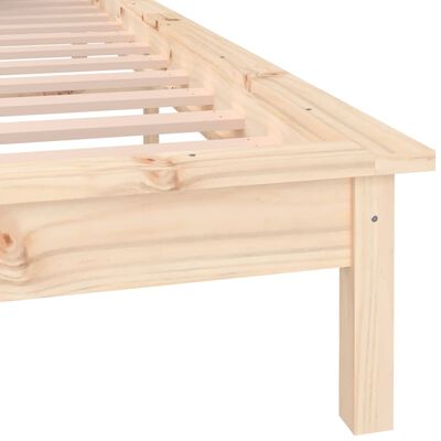 vidaXL Cadre de lit à LED sans matelas 120x200 cm bois massif