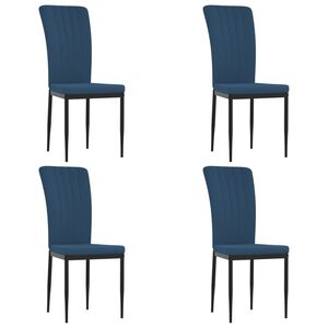 vidaXL Chaises &agrave; manger lot de 4 Bleu Velours