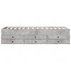 vidaXL Lit de jour avec tiroirs sans matelas gris b&eacute;ton 100x200 cm