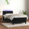 vidaXL Sommier &agrave; lattes de lit avec matelas et LED Noir 80x200 cm