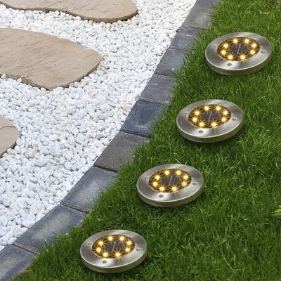HI Lampes solaires à LED de jardin enterrées 4 pcs