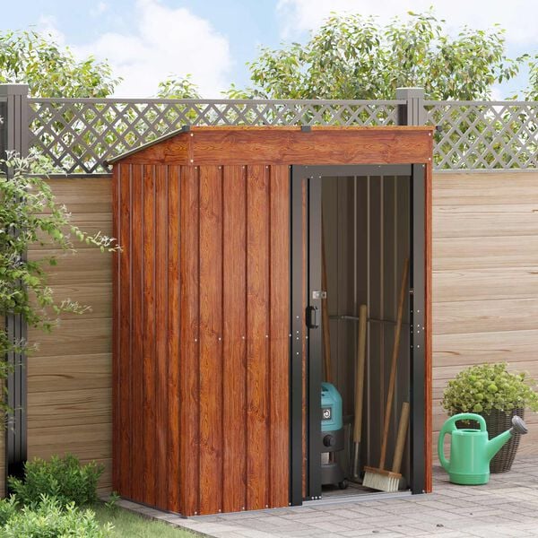 vidaXL Cabanons de jardin Marron 137 x 81 x 180 cm M&eacute;tал